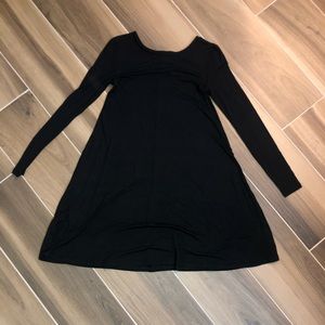 Long sleeve black t shirt dress